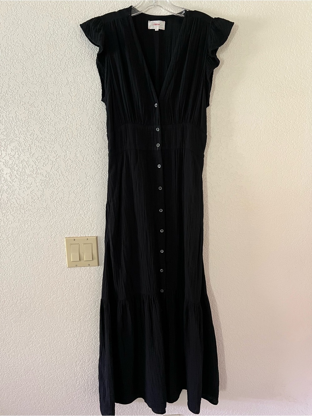 Xirena Black Button-Front Maxi Dress 100% C